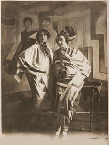 Sonia Delaunay in her studio , c. 1924. Creator: Anonymous