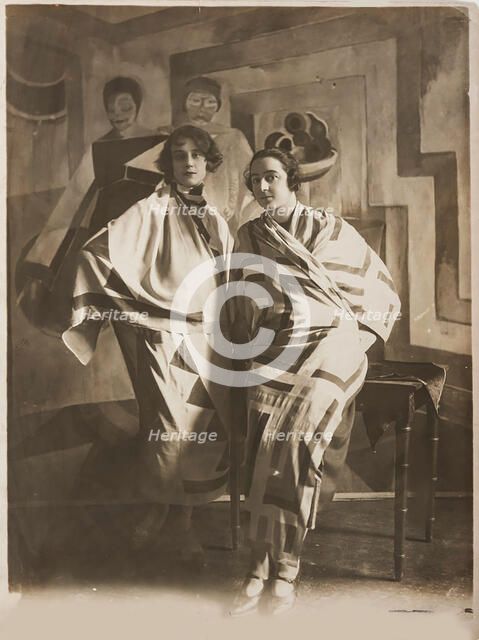 Sonia Delaunay in her studio , c. 1924. Creator: Anonymous.