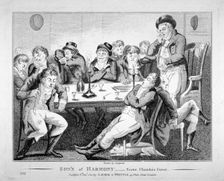 Son's of harmony - scene Chandois Street 1801. Artist: Anon