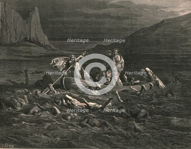 'Soon as both embark'd, cutting the waves', c1890. Creator: Gustave Doré.