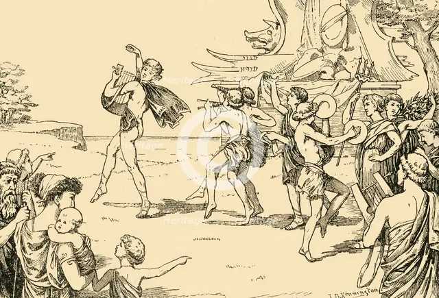 'Sophocles Leading the Chorus of Youths', 1890. Creator: Unknown.