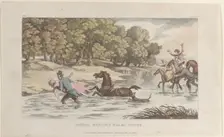 Sophia Rescued from the Water, from "The Vicar of Wakefield", May 1, 1817., May 1, 1817. Creator: Thomas Rowlandson