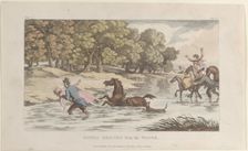 Sophia Rescued from the Water, from "The Vicar of Wakefield", May 1, 1817., May 1, 1817. Creator: Thomas Rowlandson