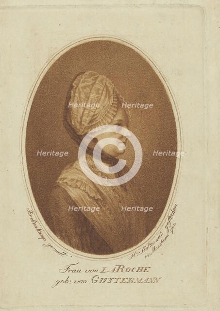 Sophie von La Roche, née Gutermann von Gutershofen (1730-1807) , 1782. Creator: Sintzenich, Heinrich (1752-1812).