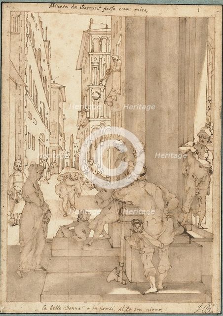 Sophronia Enters the Palace of Aladin, 1604/06. Creator: Andrea Boscoli.