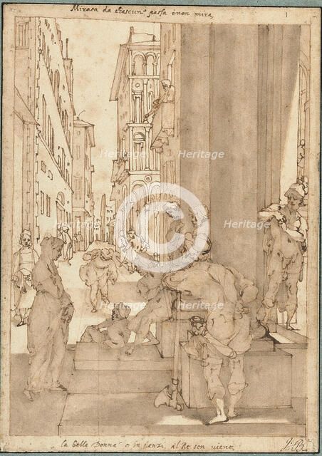 Sophronia Enters the Palace of Aladin, 1604/06. Creator: Andrea Boscoli.