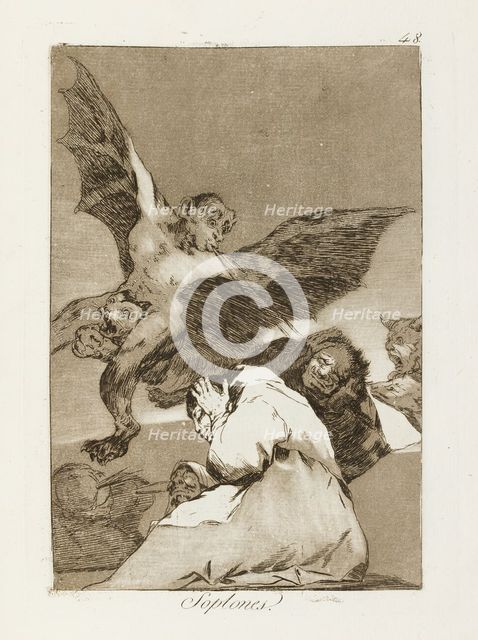 Soplones.; Los Caprichos, pl.48, 1799. Creator: Francisco Goya.