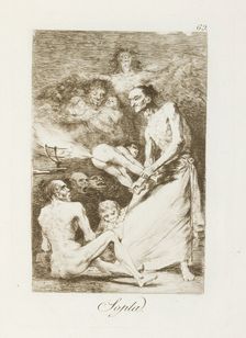 Sopla.; Los Caprichos, pl.69, 1799. Creator: Francisco Goya