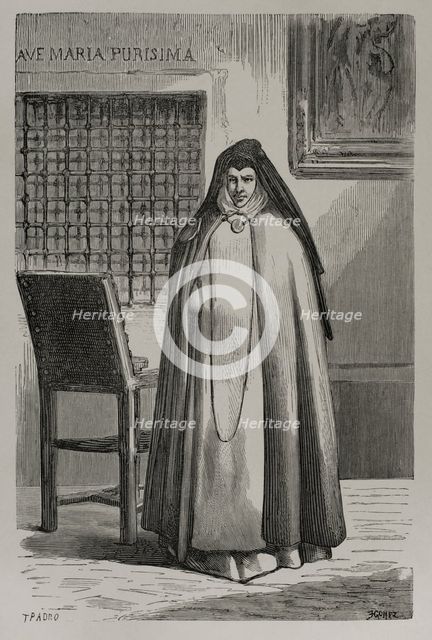 Sor Patrocinio, so-called also known as "the nun of the wounds" (1811-1891), Spanish nun..., 1879. Creators: Tomas Padro Pedret, Jose Gomez.