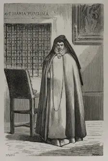 Sor Patrocinio, so-called also known as "the nun of the wounds" (1811-1891), Spanish nun..., 1879. Creators: Tomas Padro Pedret, Jose Gomez