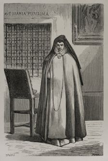 Sor Patrocinio, so-called also known as "the nun of the wounds" (1811-1891), Spanish nun..., 1879. Creators: Tomas Padro Pedret, Jose Gomez