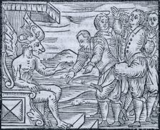 Sorcerers paying homage to the devil, 1608. Creator: Unknown
