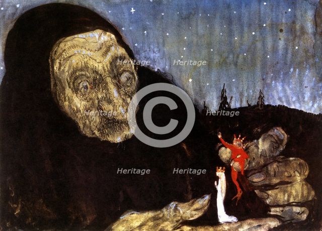 Sorceress and the King's children, 1909. Creator: John Bauer.