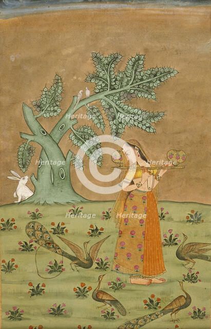 Sorathi Ragini, Wife of Megha Mallar Raga, Folio from a Ragamala (Garland of Melodies), c1750. Creator: Unknown.
