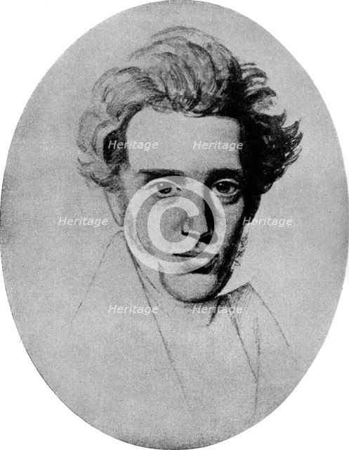 Soren Kierkegaard, Danish philosopher and theologian, c1840 (1956). Artist: Unknown