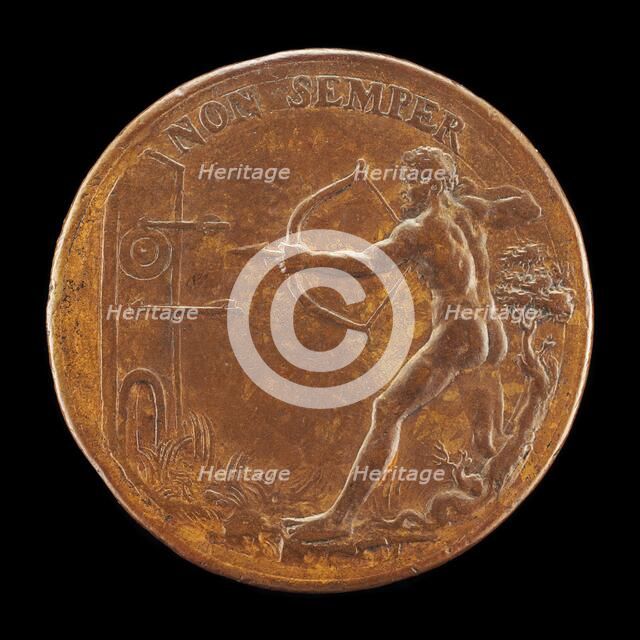 Sorra Shooting at a Mark [reverse], 1561. Creator: Antonio Abondio.