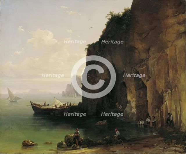 Sorrento coast, 1829-1830. Creator: Thomas Ender.