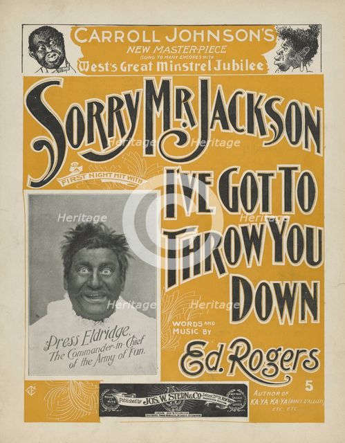 'Sorry, Mr. Jackson, I've got to throw you down', 1898. Creator: Unknown.