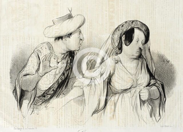 Sortez!...(Bajazet), 1841. Creator: Honore Daumier.