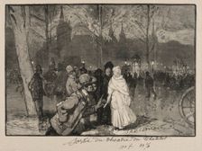 Sortie du Théâtre du Chatelet. Creator: Auguste Louis Lepère (French, 1849-1918)