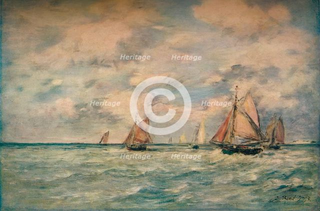 'Sortie Des Barques A Trouville', 1895, (1920). Creator: Eugene Louis Boudin.