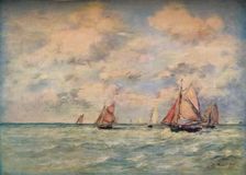 Sortie Des Barques A Trouville 19th century. Artist: Eugene Louis Boudin