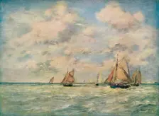 Sortie Des Barques A Trouville 19th century. Artist: Eugene Louis Boudin