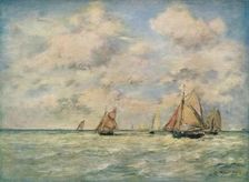Sortie Des Barques A Trouville 19th century. Artist: Eugene Louis Boudin