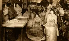 Sorting uniforms at the WAAC clothing store, First World War, 1914-1918, (1933). Creator: Unknown