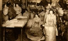 Sorting uniforms at the WAAC clothing store, First World War, 1914-1918, (1933). Creator: Unknown