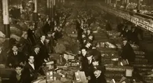 Sorting parcels at the Post Office, Mount Pleasant, London, 20th century. Creator: Unknown