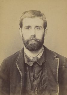 Sost. Edmond. 30 ans, né à Serqueux (Seine-Inférieure) le 15/11/64. Ciseleur. Anarchiste. ..., 1894. Creator: Alphonse Bertillon