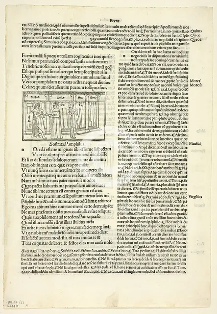 Sostrata, Pamphilus (recto)...from Comoediae..., 1929. Creator: Monogrammist ia.