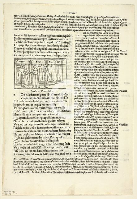Sostrata, Pamphilus (recto)...from Comoediae..., 1929. Creator: Monogrammist ia.