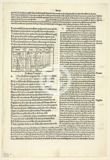 Sostrata, Pamphilus (recto)...from Comoediae..., 1929. Creator: Monogrammist ia.