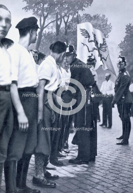 SA members being searched by the police in Berlin, c1920-1933. Artist: Unknown