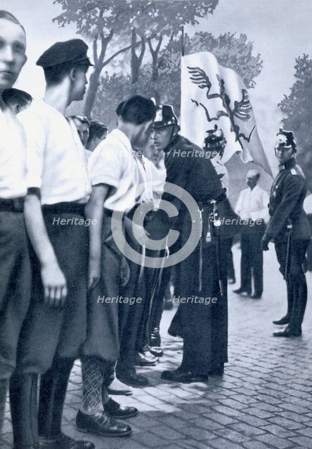 SA members being searched by the police in Berlin, c1920-1933. Creator: Unknown.