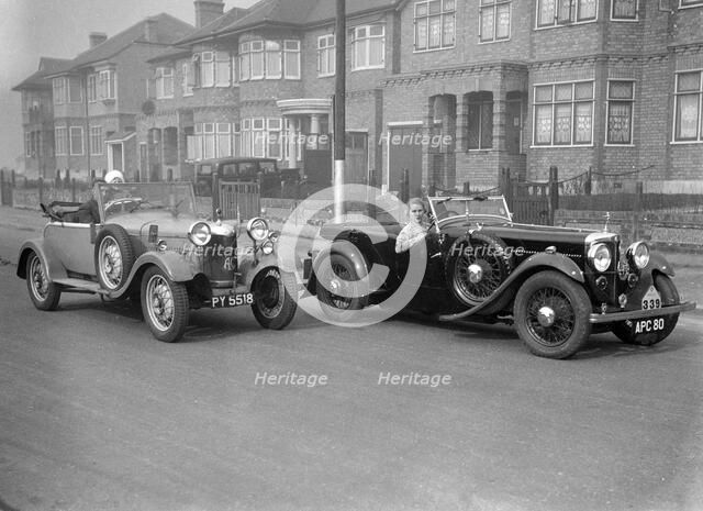 SA Roebuck's AC Open 2-seat tourer and Kitty Brunell's winning AC 4-seater tourer, RAC Rally, 1933. Artist: Bill Brunell.