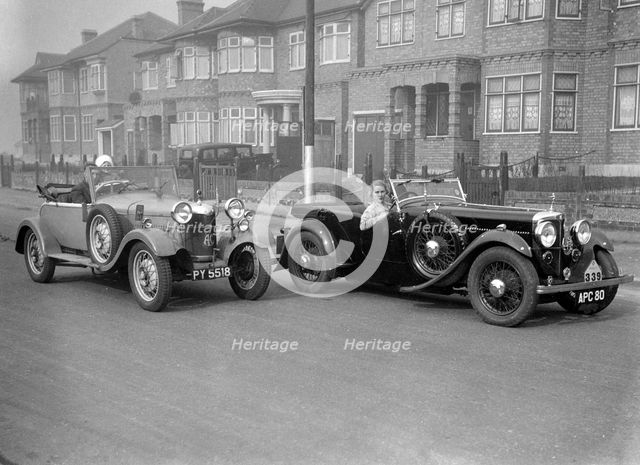 SA Roebuck's AC Open 2-seat tourer and Kitty Brunell's winning AC 4-seater tourer, RAC Rally, 1933. Artist: Bill Brunell.