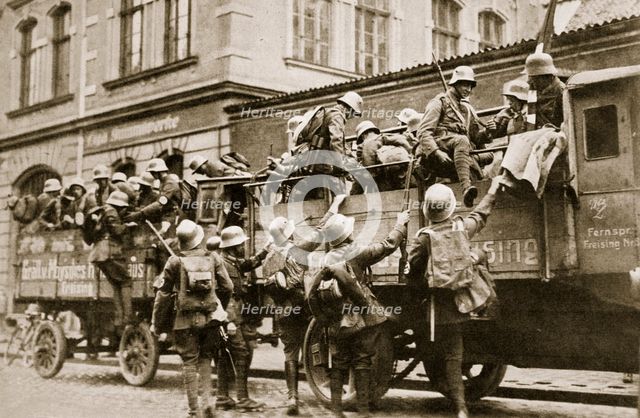 SA troops climbing into trucks, Germany, c1926.  Creator: Unknown.