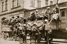 SA troops climbing into trucks, Germany, c1926. Creator: Unknown