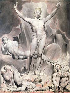Satan Arousing the Rebel Angels 1808. Artist: William Blake