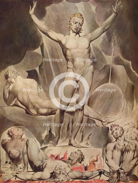 'Satan Arousing the Rebel Angels', 1808. Artist: William Blake.
