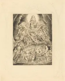 Satan Before the Throne of God, 1825. Creator: William Blake