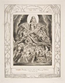 Satan Before the Throne of God, from "Illustrations of the Book of Job", 1825-26. Creator: William Blake