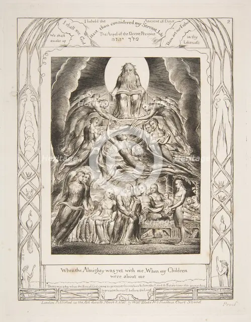 Satan Before the Throne of God, from "Illustrations of the Book of Job", 1825-26. Creator: William Blake.