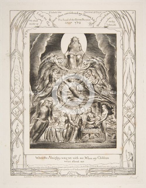 Satan Before the Throne of God, from "Illustrations of the Book of Job", 1825-26. Creator: William Blake.