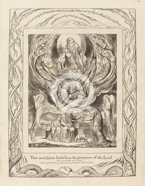 Satan Going Forth from the Presence of the Lord, 1825. Creator: William Blake.