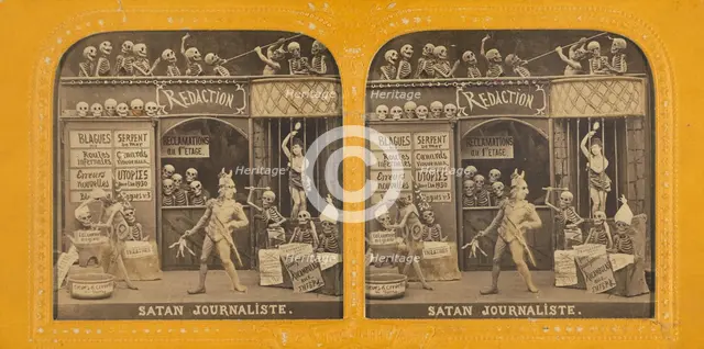 Satan Journaliste., 1860s. Creator: Adolphe Block.