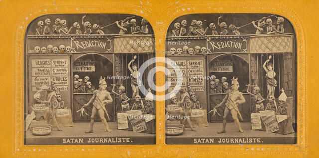 Satan Journaliste., 1860s. Creator: Adolphe Block.